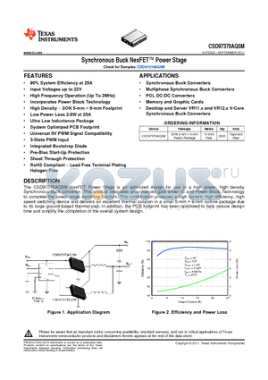 CSD97370AQ5M datasheet - Synchronous Buck NexFET Power Stage