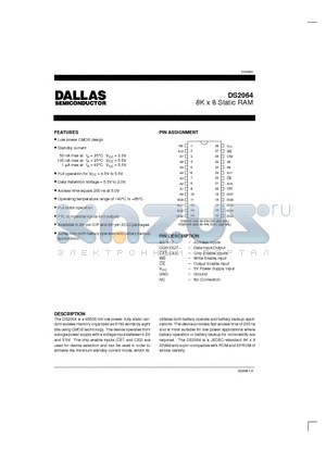 DS2064 datasheet - 8K x 8 Static RAM