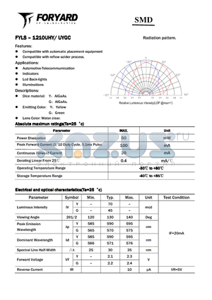 FYLS-1210UHY datasheet - SMD