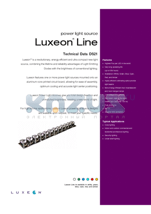 DS21 datasheet - power light source Luxeon Line