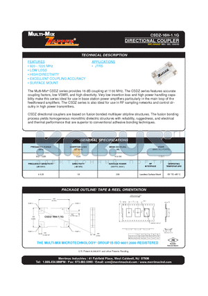 CSDZ-16H-1.1G datasheet - DIRECTIONAL COUPLER