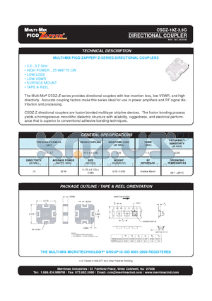 CSDZ-10Z-3.5G datasheet - DIRECTIONAL COUPLER