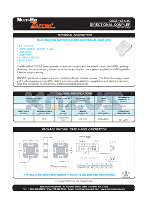 CSDZ-10Z-5.5G datasheet - DIRECTIONAL COUPLER