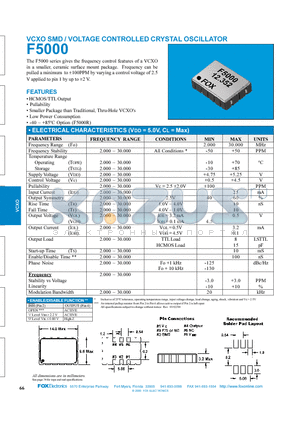 F500012352 datasheet - VCXO SMD/VOLTAGE CONTROLLED CRYSTAL OSCILLATOR