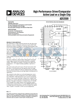 AD53509JSQ datasheet - High-Performance Driver/Comparator Active Load on a Single Chip