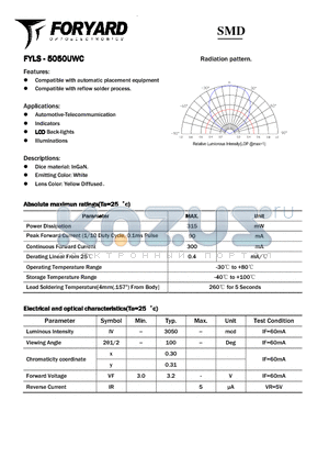 FYLS-5050UWC datasheet - SMD