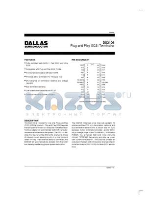 DS2109S datasheet - Plug and Play SCSI Terminator
