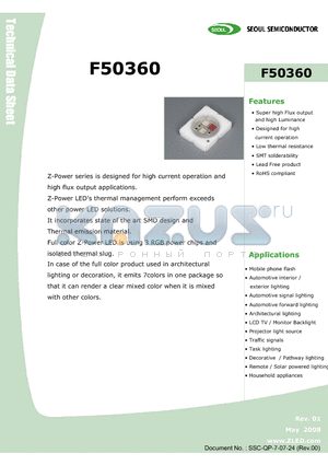 F50360 datasheet - Full color Z-Power LED