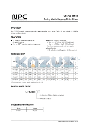 CF5705AE datasheet - Analog Watch Stepping Motor Driver