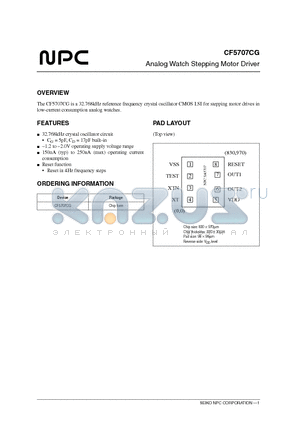 CF5707CG datasheet - Analog Watch Stepping Motor Driver