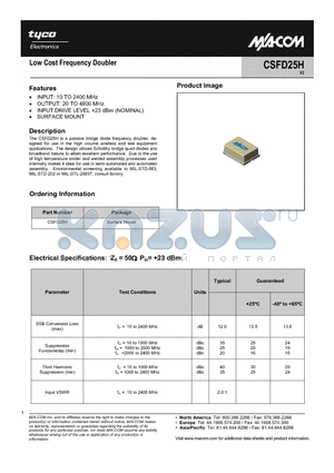 CSFD25H datasheet - Low Cost Frequency Doubler