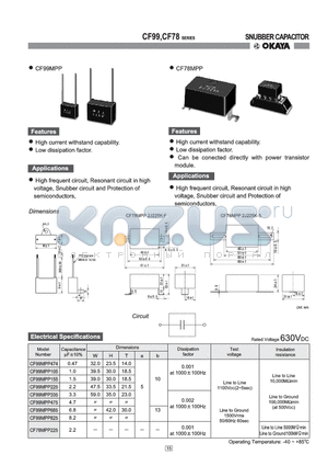 CF78MPP225 datasheet - SNUBBER CAPACITOR