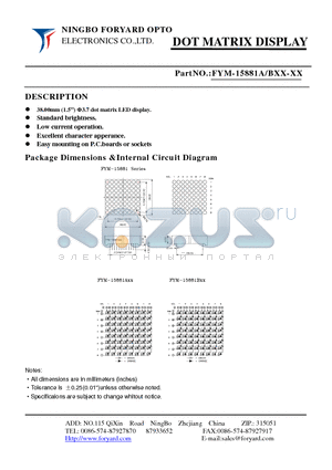 FYM-15881AXX-0 datasheet - DOTMATRIX DISPLAY