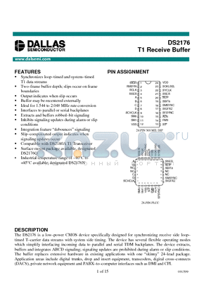 DS2176 datasheet - T1 Receive Buffer