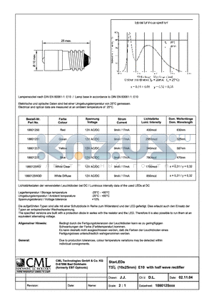 1860125W3 datasheet - StarLEDs T31/4 (10x25mm)BA9s with half wave rectifier