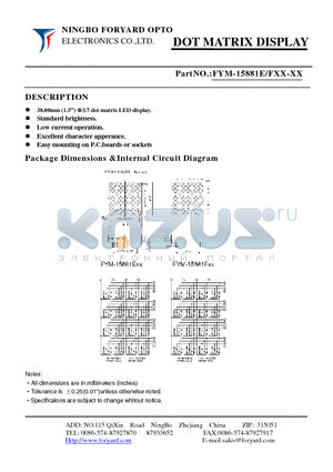 FYM-15881FXX datasheet - DOTMATRIX DISPLAY