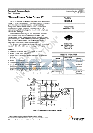 33395T datasheet - Three-Phase Gate Driver IC