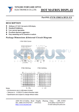 FYM-15883AXX-4 datasheet - DOT MATRIX DISPLAY