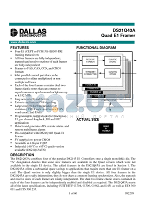 DS21Q43AT datasheet - Quad E1 Framer