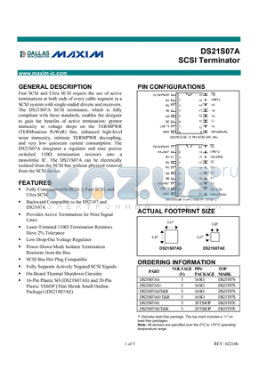 DS21S07AE datasheet - SCSI Terminator
