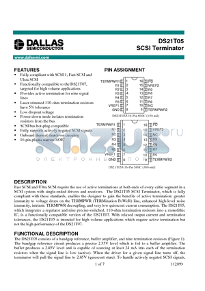 DS21T05 datasheet - SCSI Terminator