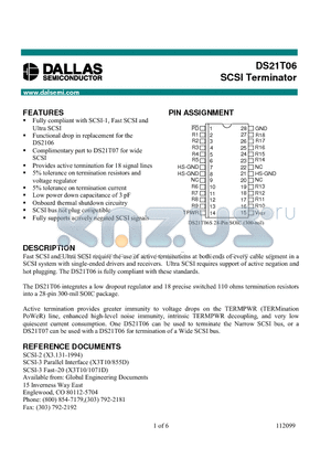 DS21T06 datasheet - SCSI Terminator