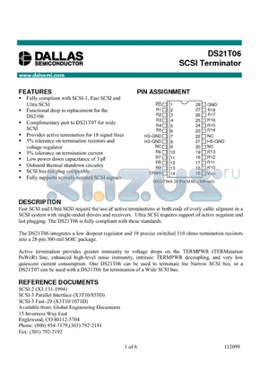 DS21T06S datasheet - SCSI Terminator