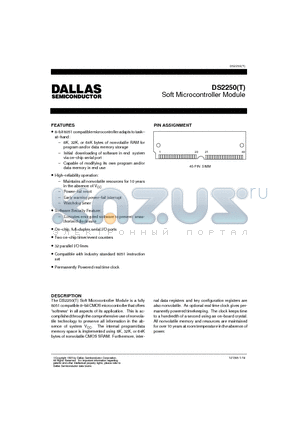 DS2250 datasheet - Soft Microcontroller Module