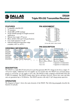 DS229E datasheet - Triple RS-232 Transmitter/Receiver