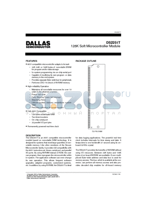 DS2251T-64-16 datasheet - 128K Soft Microcontroller Module