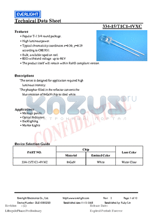 334-15-T1C1-4VXC datasheet - Popular T-1 3/4 round package