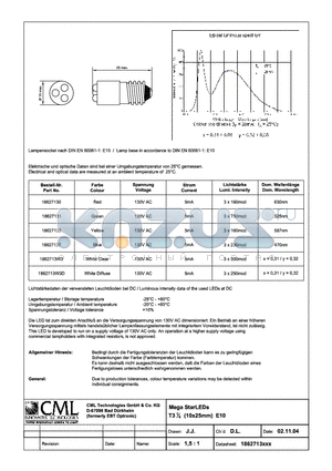 1862713W3D datasheet - Mega StarLEDs T31/4 (10x25mm) E10