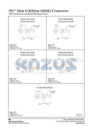 3344-38 datasheet - 3M Mini D Ribbon (MDR) Connectors