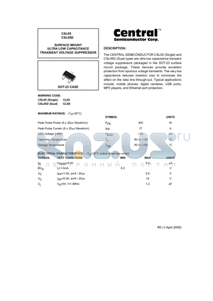 CSL05 datasheet - SURFACE MOUNT ULTRA LOW CAPACITANCE TRANSIENT VOLTAGE SUPPRESSOR