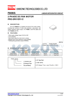 F6406 datasheet - 2-PHASE DC-FAN MOTOR PRE-DRIVER IC