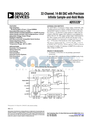 AD5533ABC-1 datasheet - 32-Channel, 14-Bit DAC with Precision Infinite Sample-and-Hold Mode