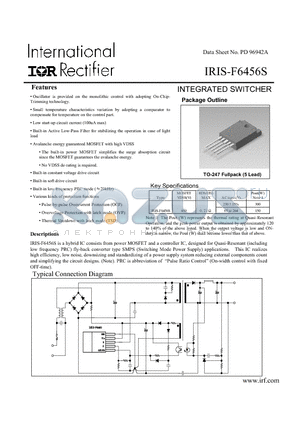 F6456S datasheet - INTEGRATED SWITCHER