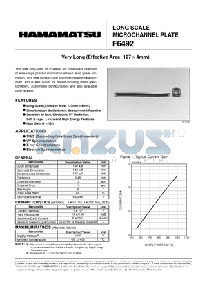 F6492 datasheet - LONG SCALE MICROCHANNEL PLATE