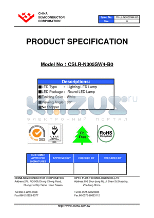CSLR-N305SW4-B0 datasheet - LED