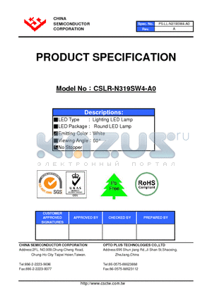 CSLR-N319SW4-A0 datasheet - LED