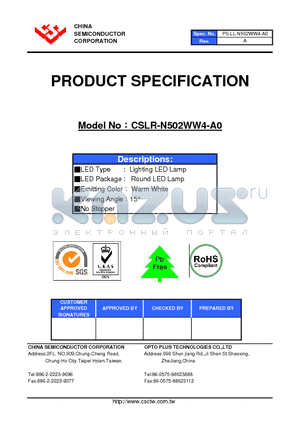 CSLR-N502WW4-A0 datasheet - LED