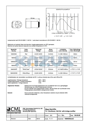 1864035XC datasheet - Mega StarLEDs T5 (16x35mm) E14 with bridge rectifier