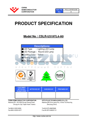 CSLR-U319YL4-A0 datasheet - LED