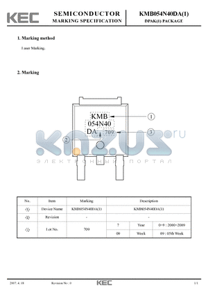 KMB054N40DA datasheet - DPAK(1) PACKAGE