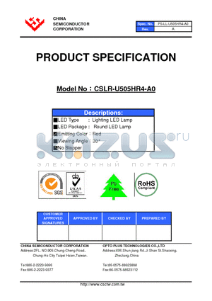 CSLR-U505HR4-A0 datasheet - LED