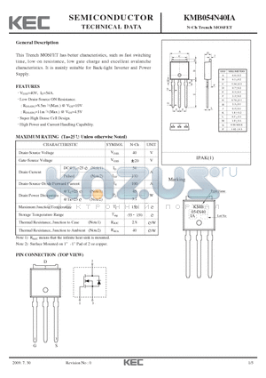 KMB054N40IA datasheet - N-Ch Trench MOSFET
