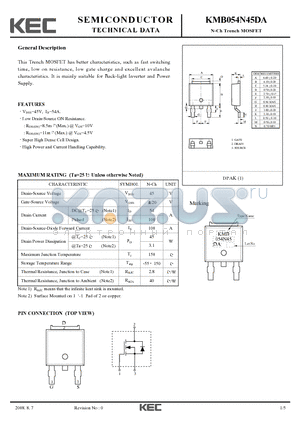KMB054N45DA datasheet - N-Ch Trench MOSFET