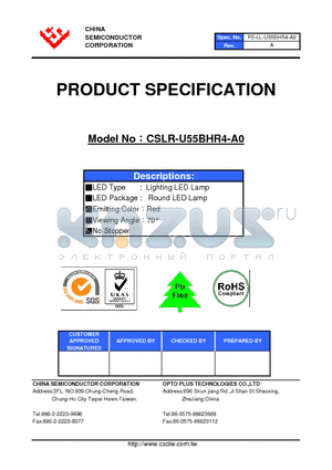 CSLR-U55BHR4-A0 datasheet - LED