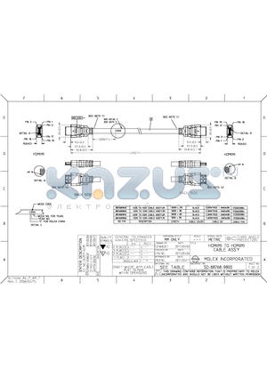 88768-9800 datasheet - HDMI(M) TO HDMI(M) CABLE ASSY