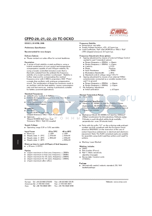 CFPO-21SXALF datasheet - high stability crystal oscillators